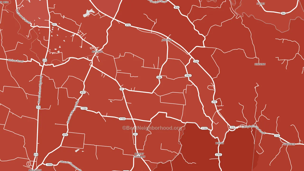 42716, KY block-group political-lean map
