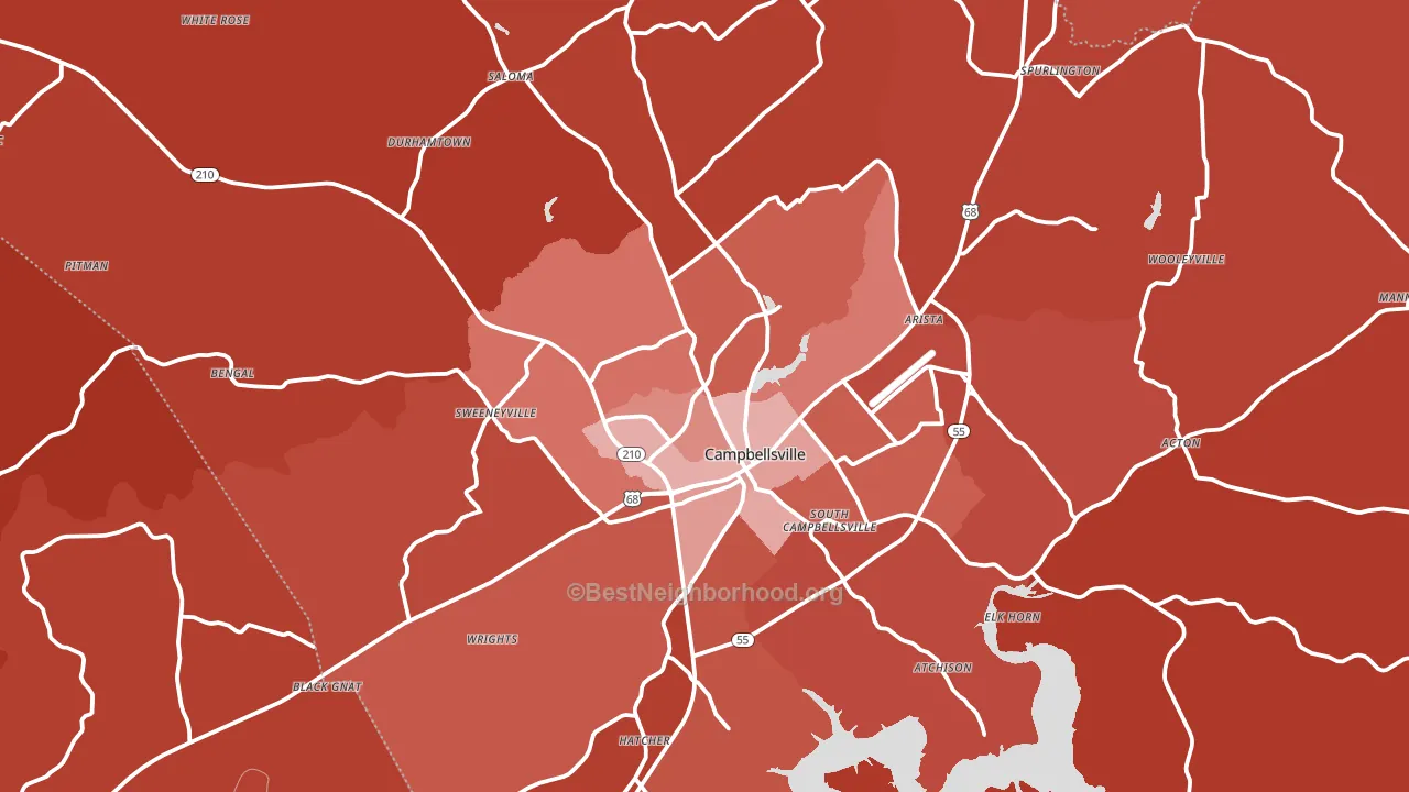 42718, KY block-group political-lean map