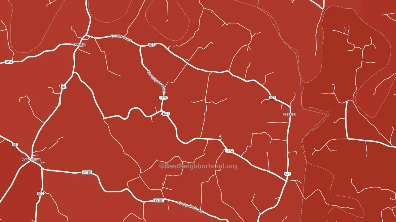 42722, KY block-group political-lean map