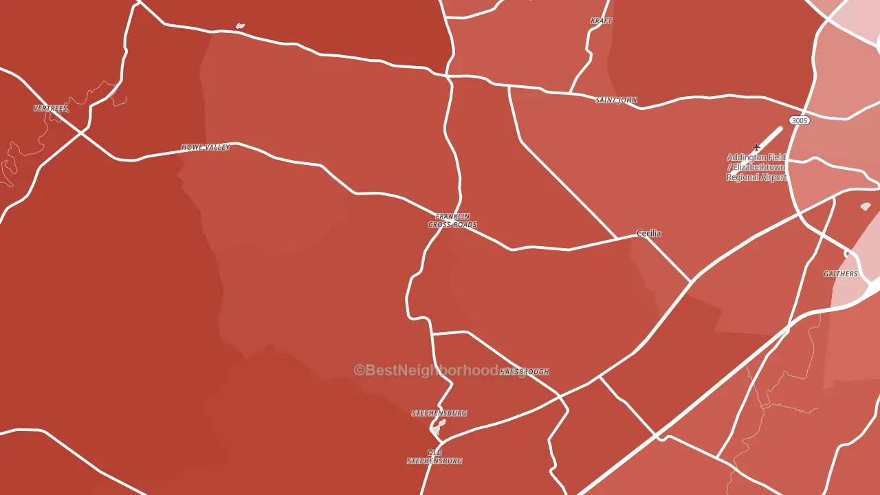 42724, KY block-group political-lean map