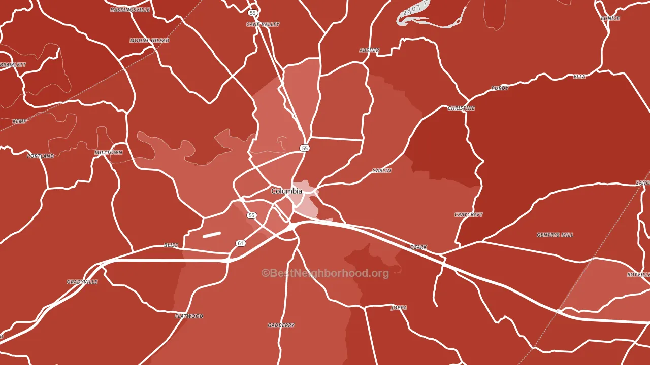 42728, KY block-group political-lean map