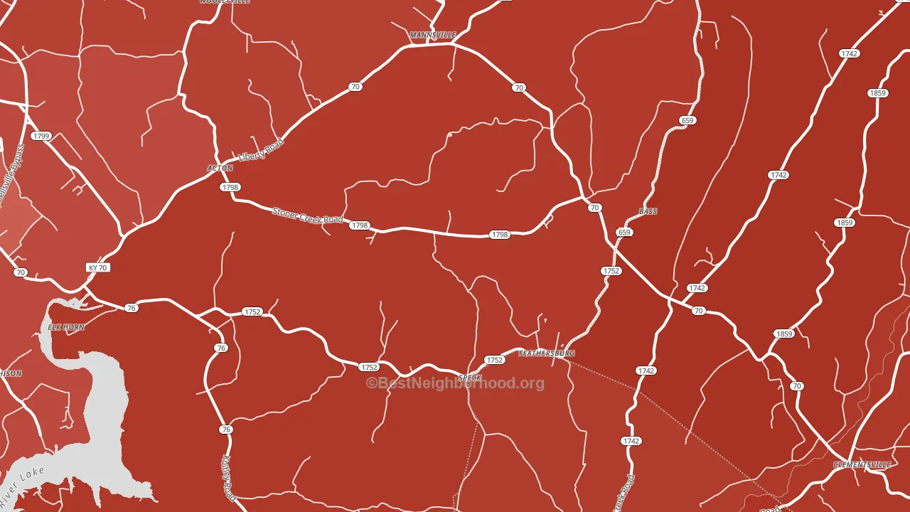 42733, KY block-group political-lean map
