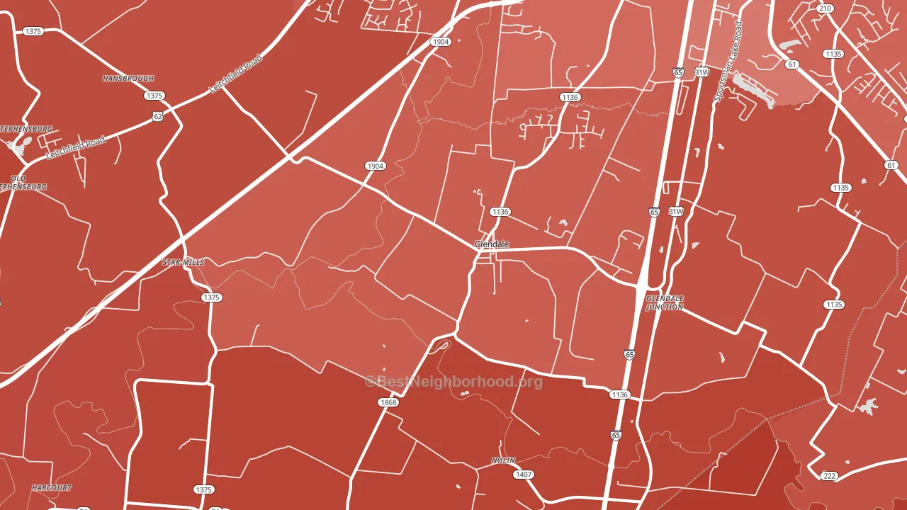 42740, KY block-group political-lean map