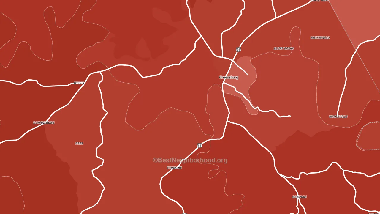 42743, KY block-group political-lean map