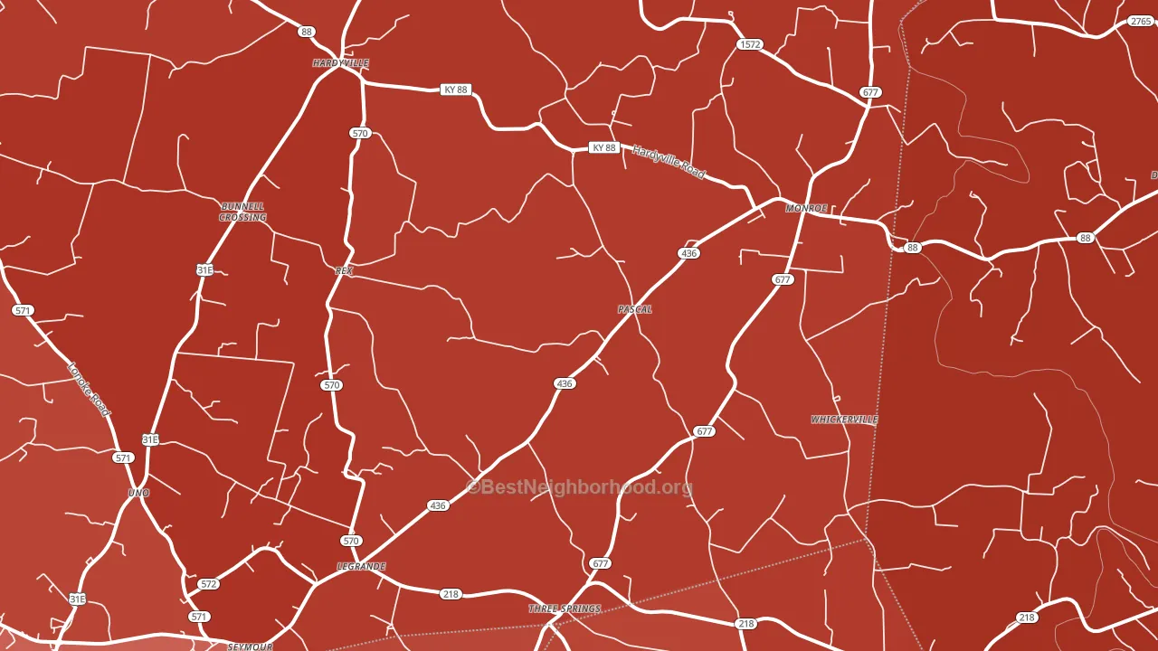 42746, KY block-group political-lean map
