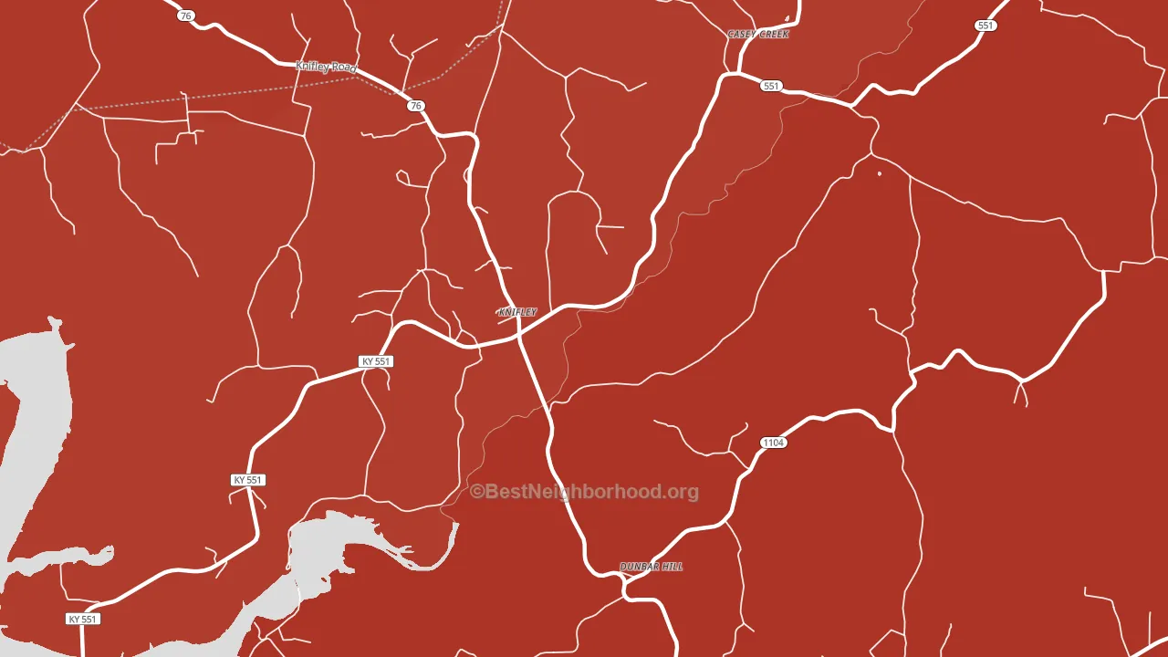 42753, KY block-group political-lean map