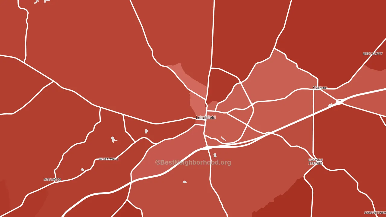 42754, KY block-group political-lean map