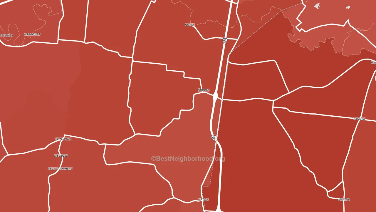 42776, KY block-group political-lean map