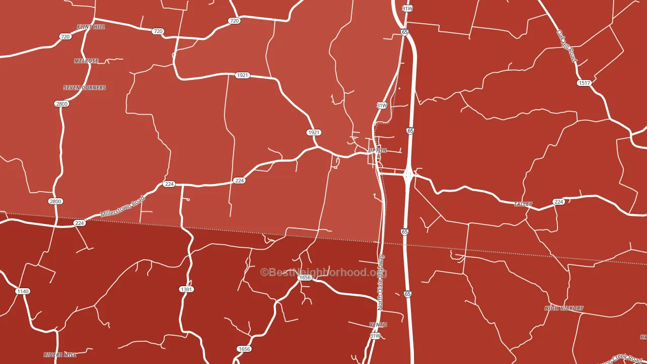42784, KY block-group political-lean map