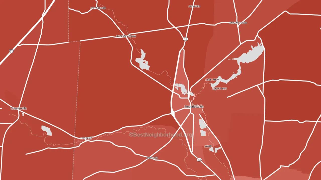 43019, OH block-group political-lean map