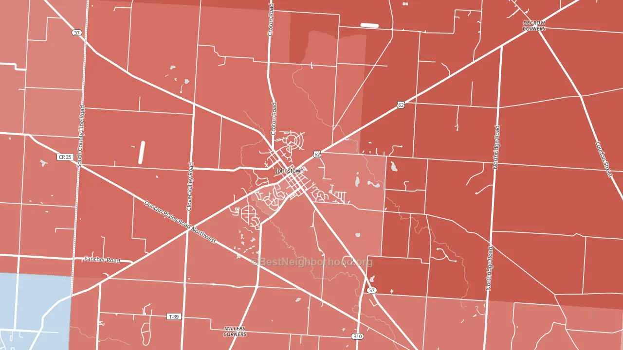 43031, OH block-group political-lean map
