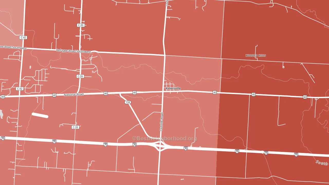 43033, OH block-group political-lean map