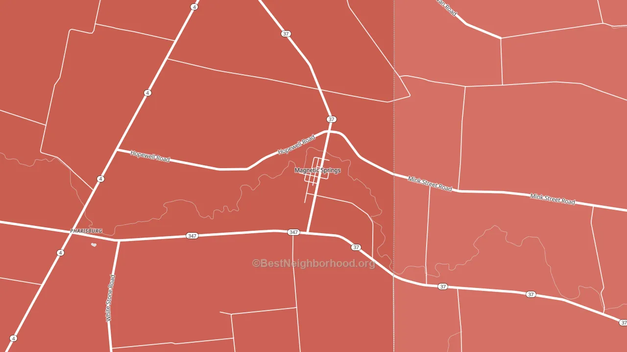 43036, OH block-group political-lean map