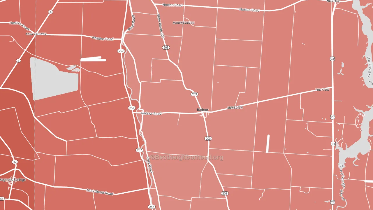 43066, OH block-group political-lean map