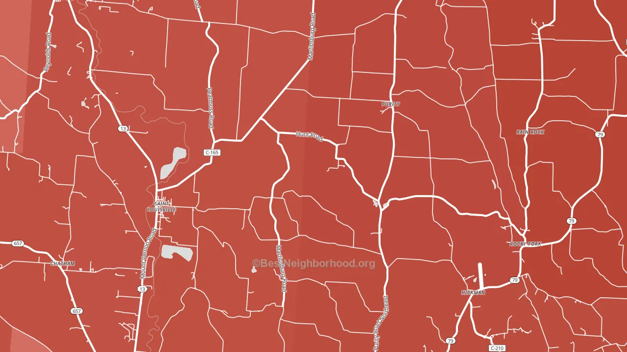 43071, OH block-group political-lean map
