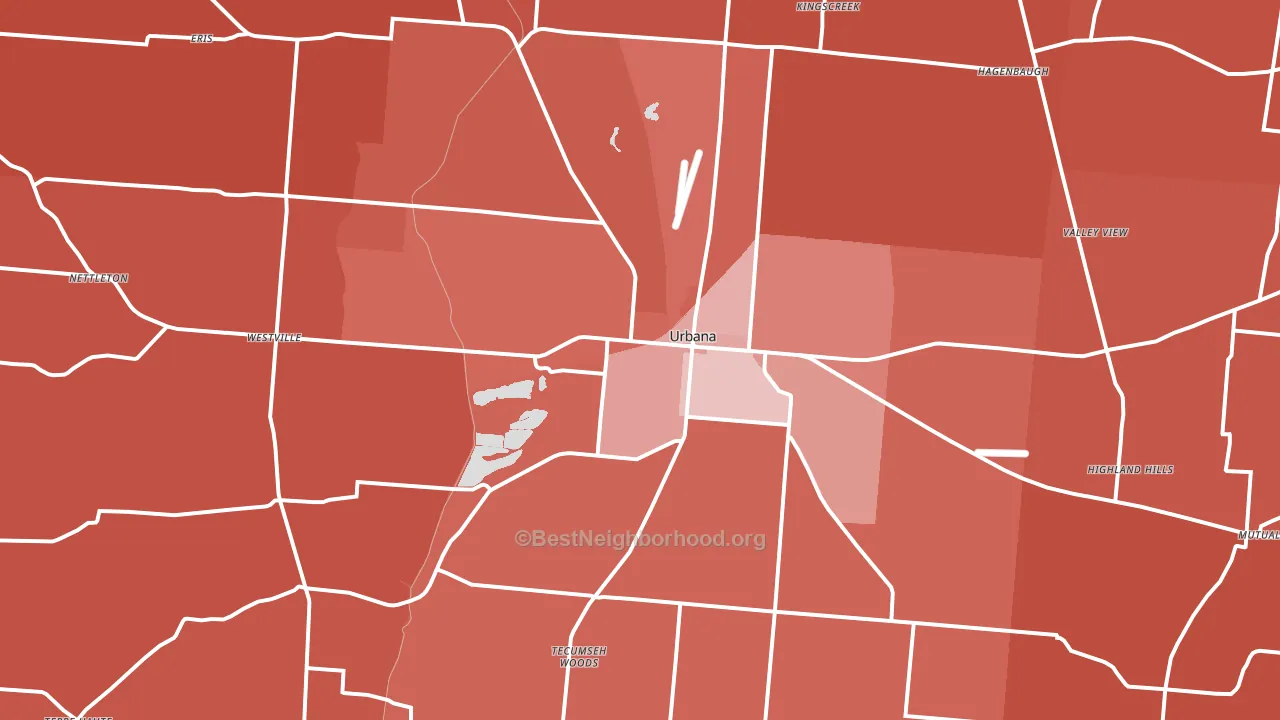 43078, OH block-group political-lean map