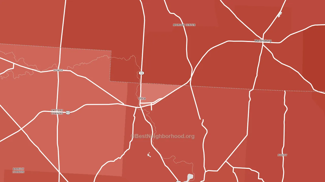 43080, OH block-group political-lean map