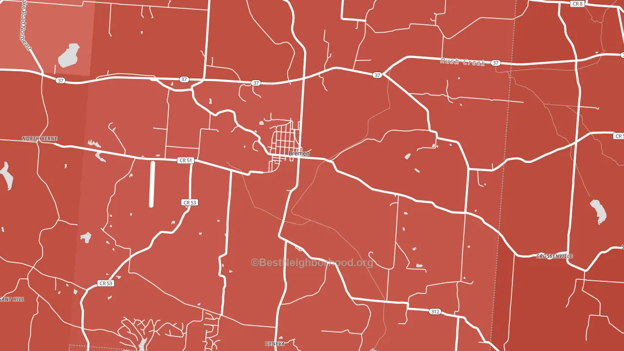 43107, OH block-group political-lean map