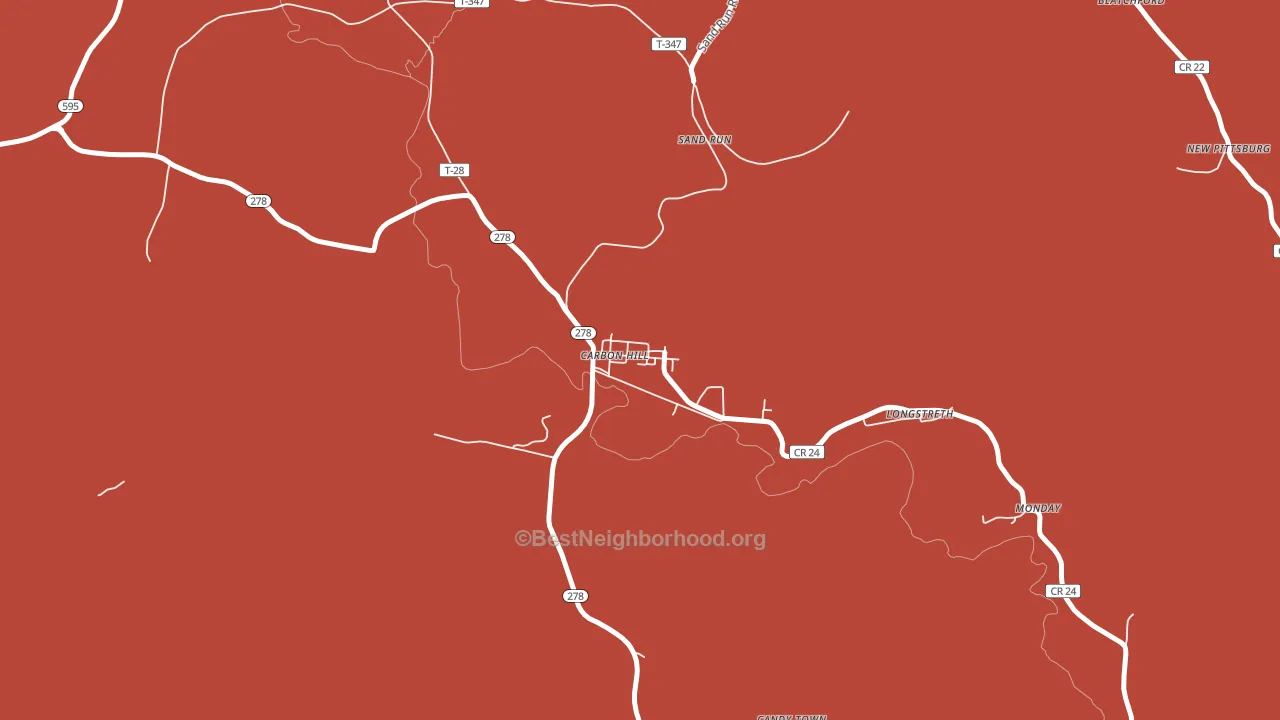 43111, OH block-group political-lean map