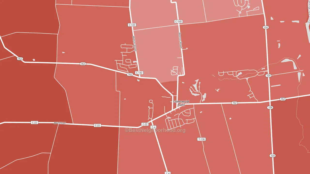 43116, OH block-group political-lean map