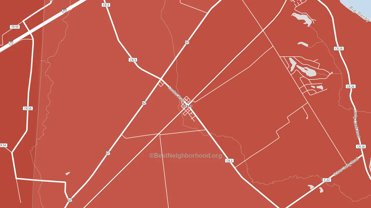 43117, OH block-group political-lean map