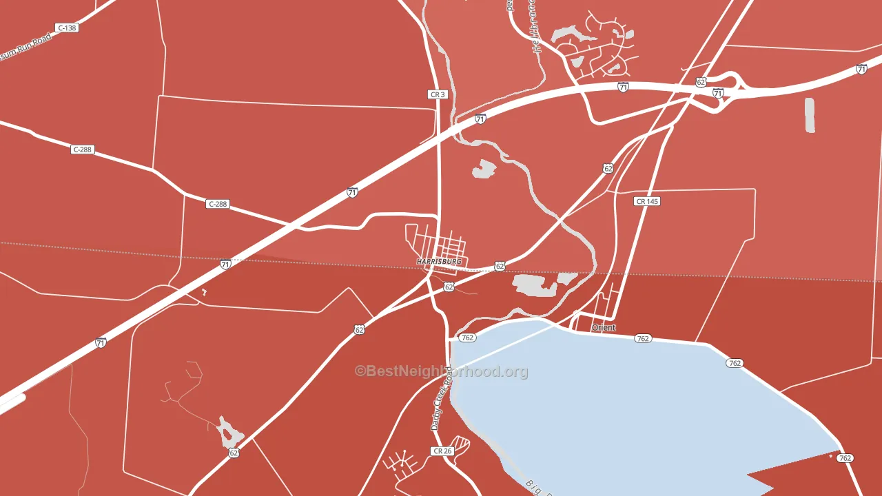 43126, OH block-group political-lean map