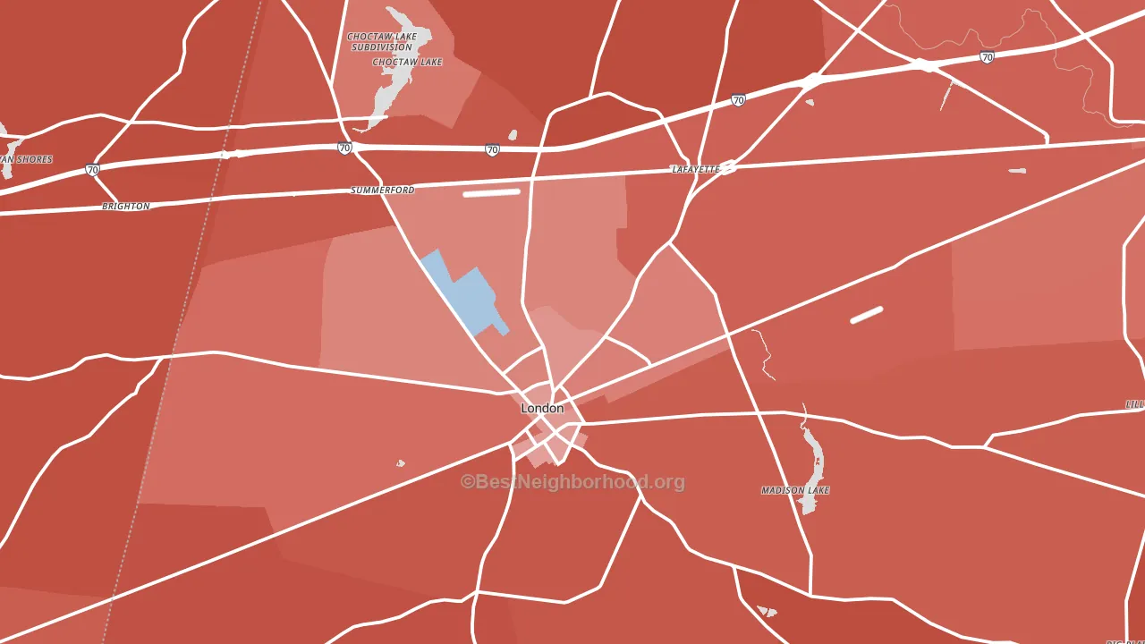 43140, OH block-group political-lean map