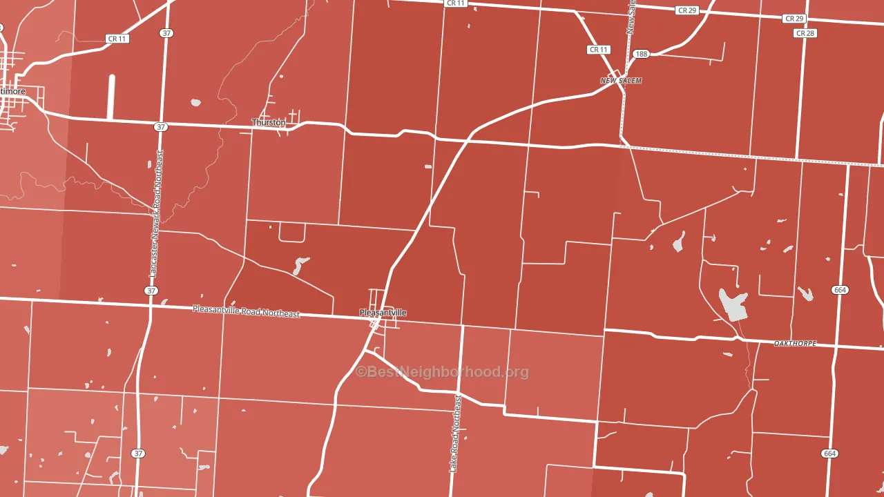 43148, OH block-group political-lean map