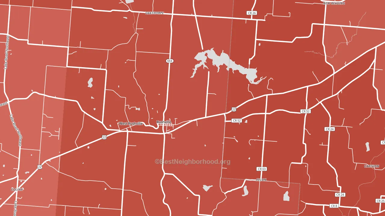 43150, OH block-group political-lean map