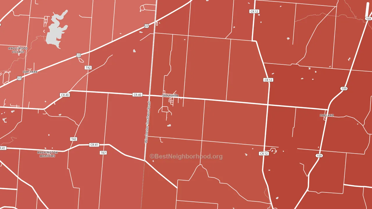 43154, OH block-group political-lean map