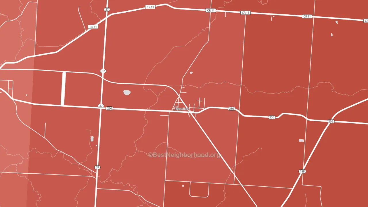 43157, OH block-group political-lean map