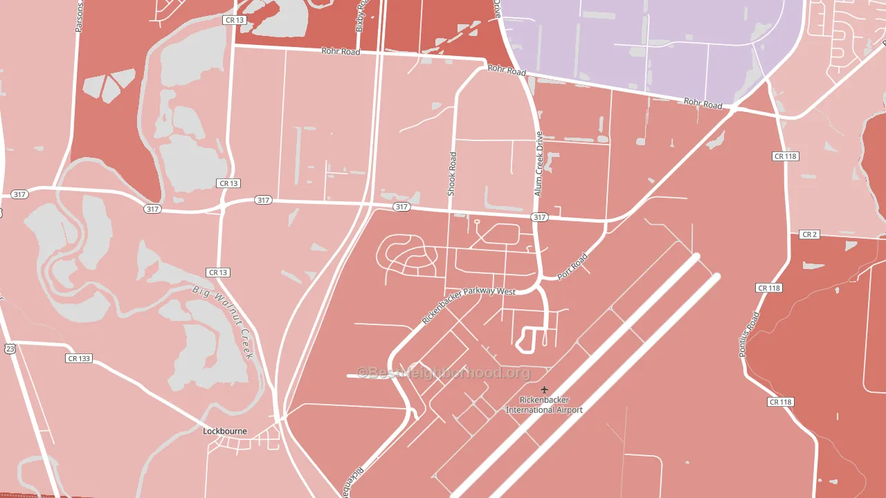 43217, OH block-group political-lean map