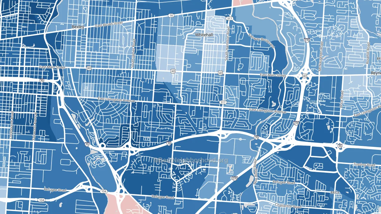 43227, OH block-group political-lean map