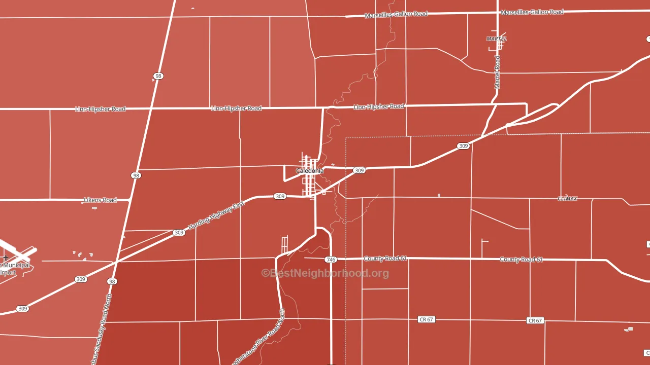 43314, OH block-group political-lean map