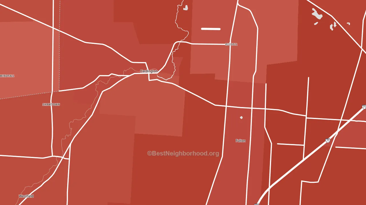 43315, OH block-group political-lean map