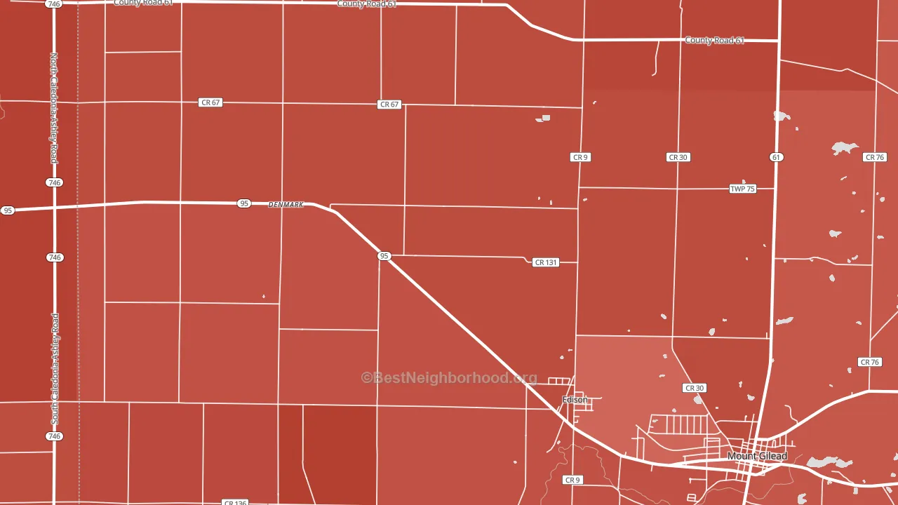 43320, OH block-group political-lean map