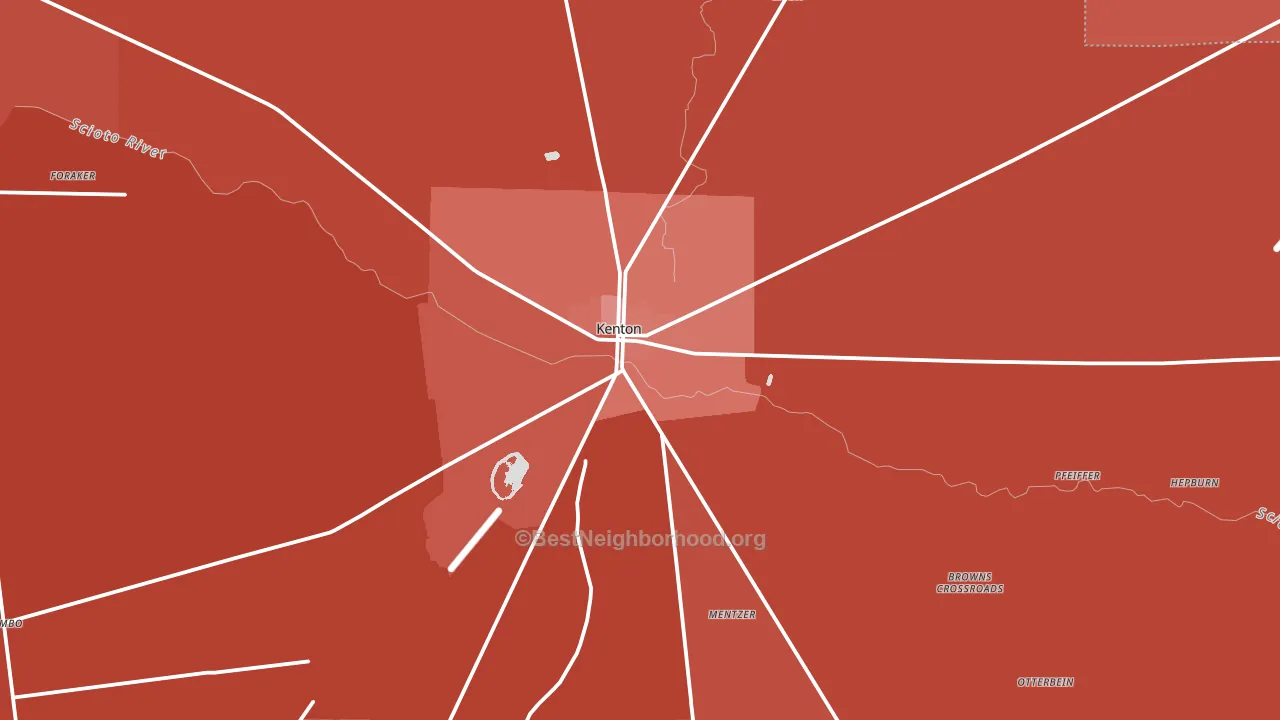 43326, OH block-group political-lean map