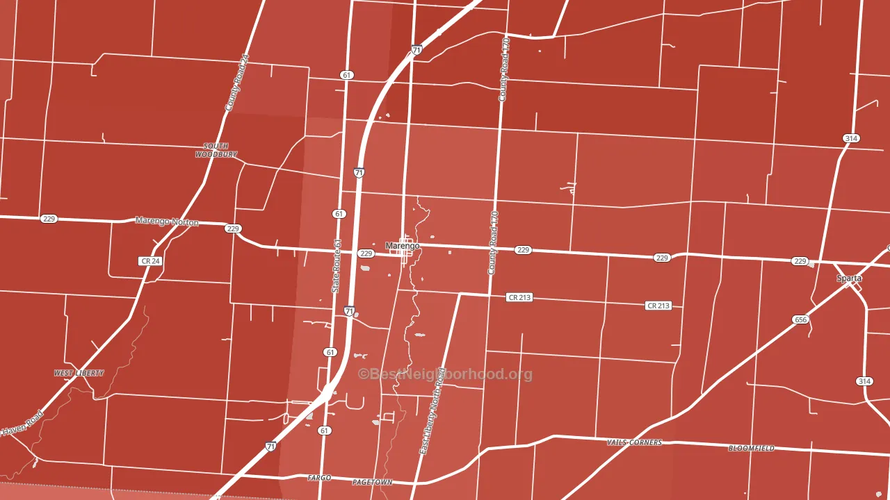 43334, OH block-group political-lean map