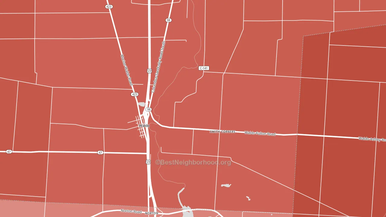 43356, OH block-group political-lean map