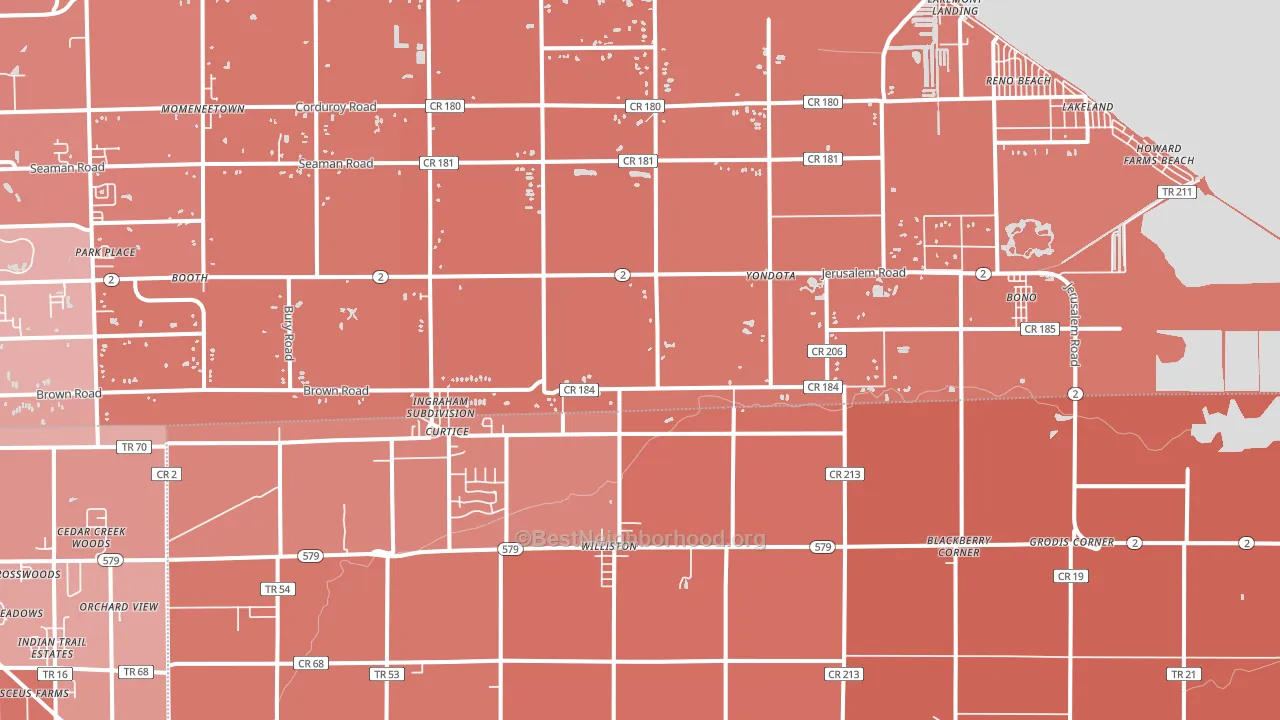 43412, OH block-group political-lean map