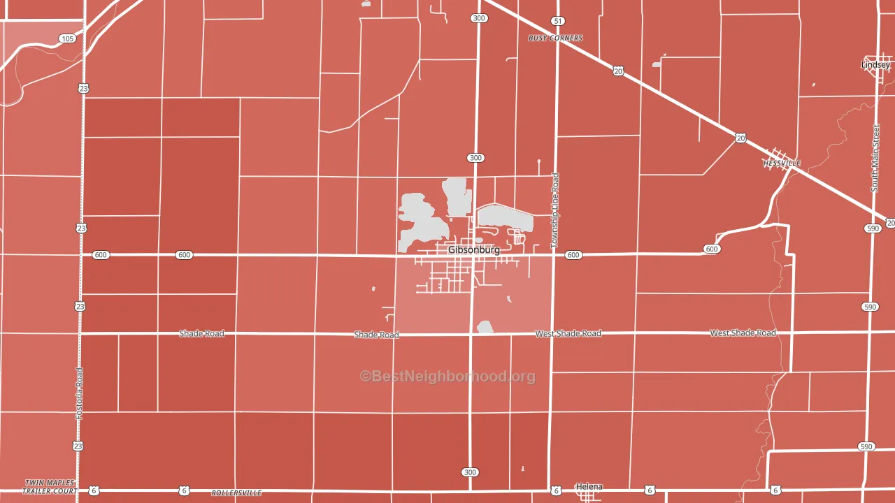 43431, OH block-group political-lean map