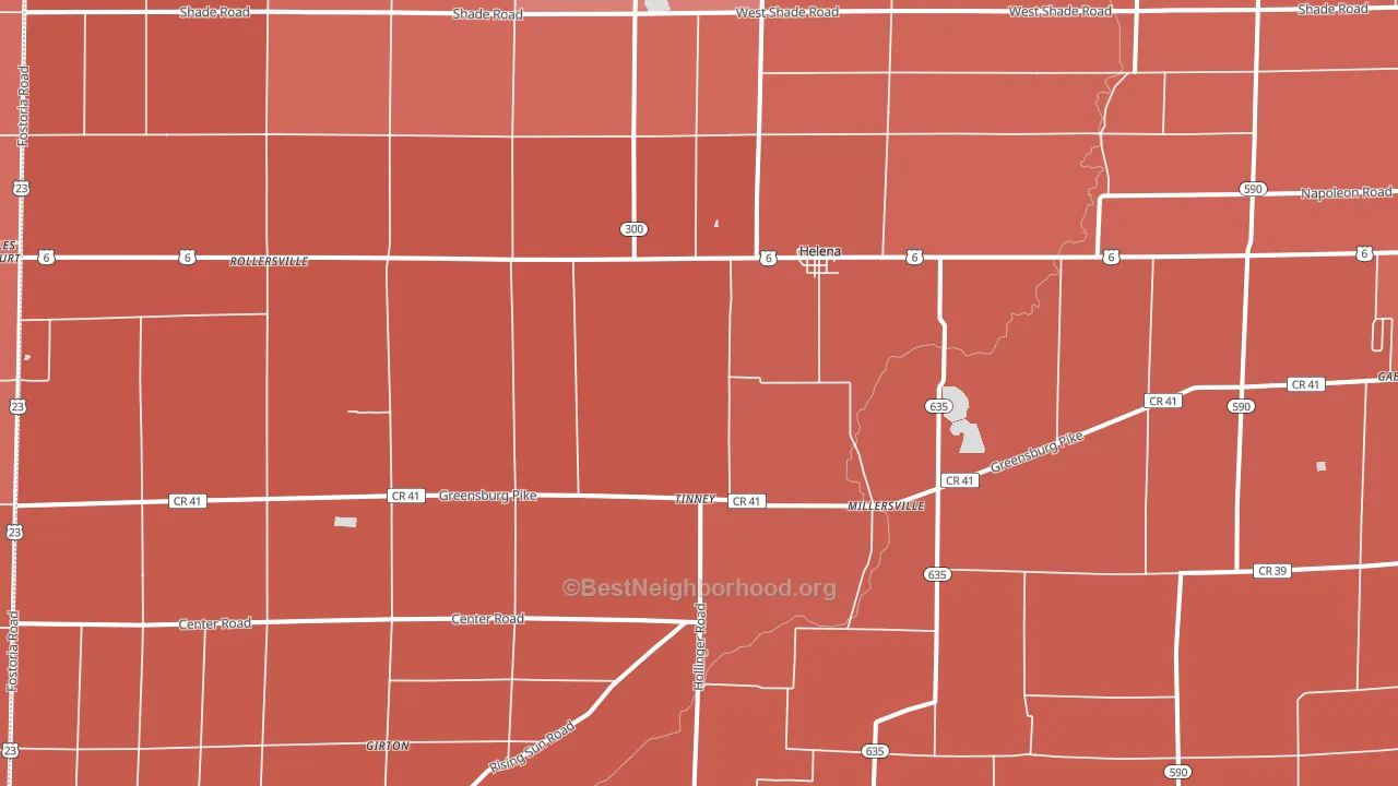 43435, OH block-group political-lean map