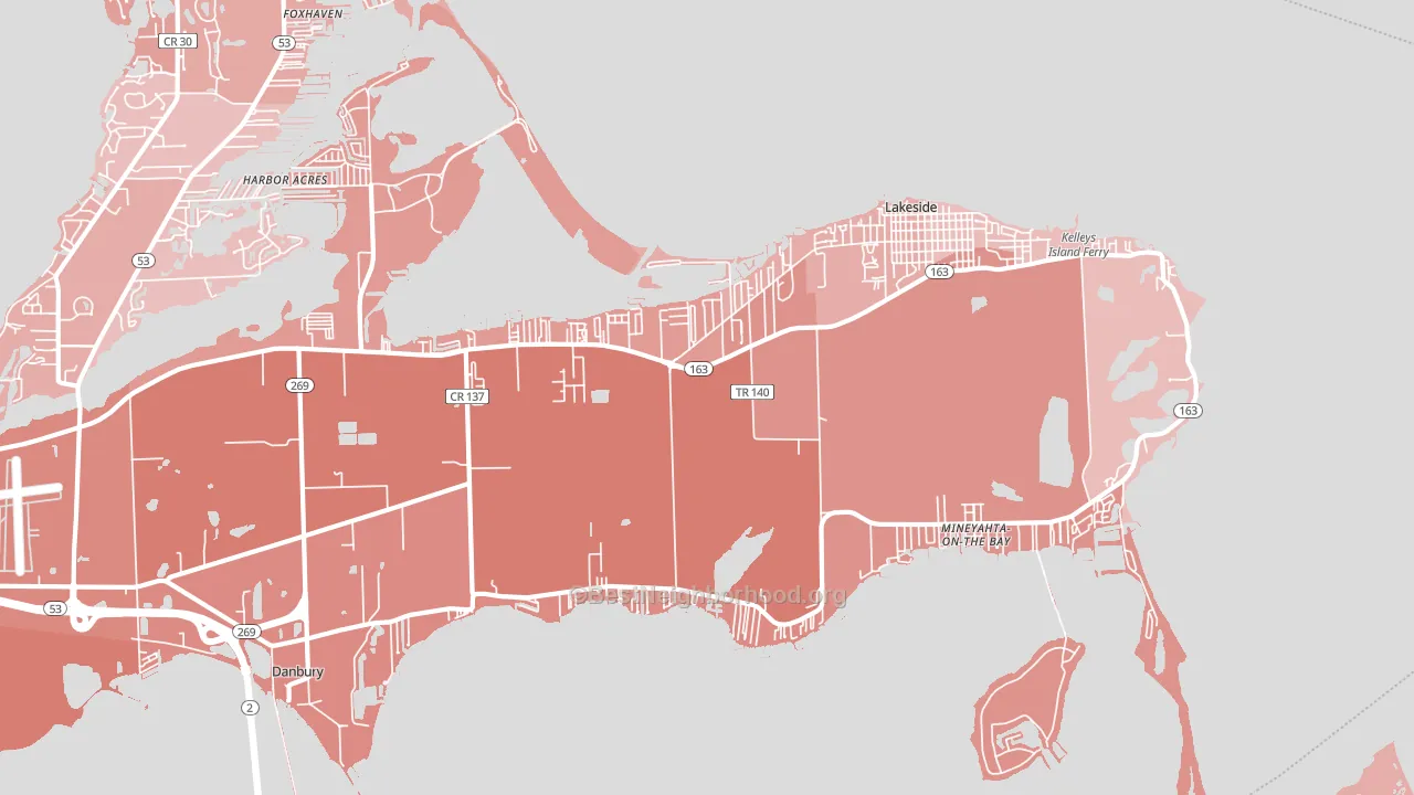 43440, OH block-group political-lean map