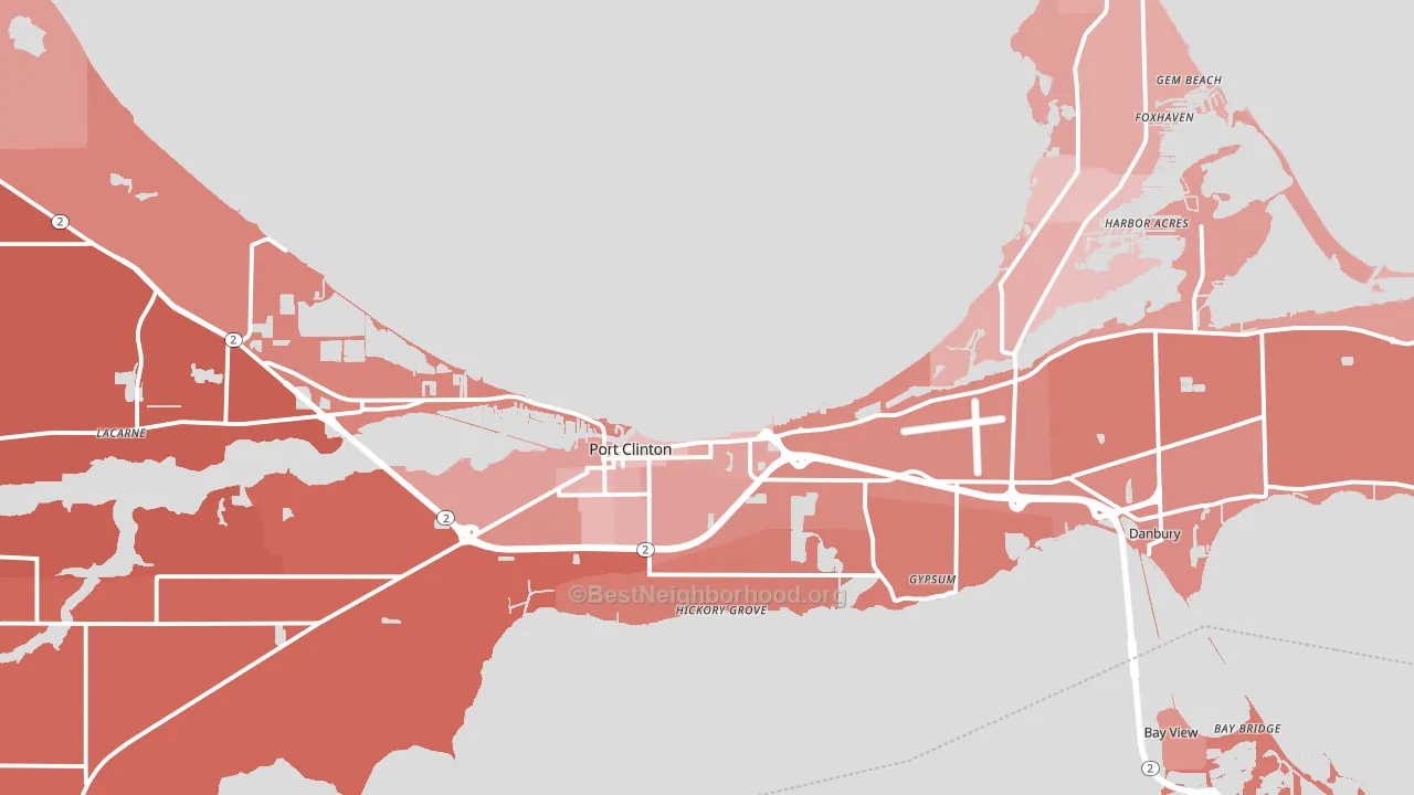 43452, OH block-group political-lean map