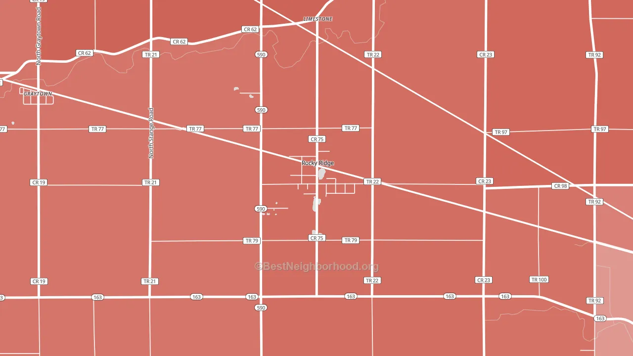 43458, OH block-group political-lean map