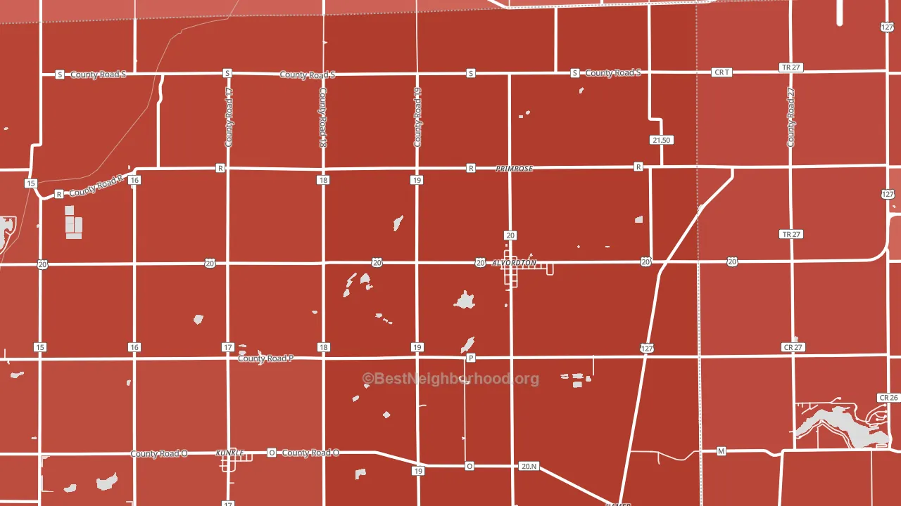 43501, OH block-group political-lean map