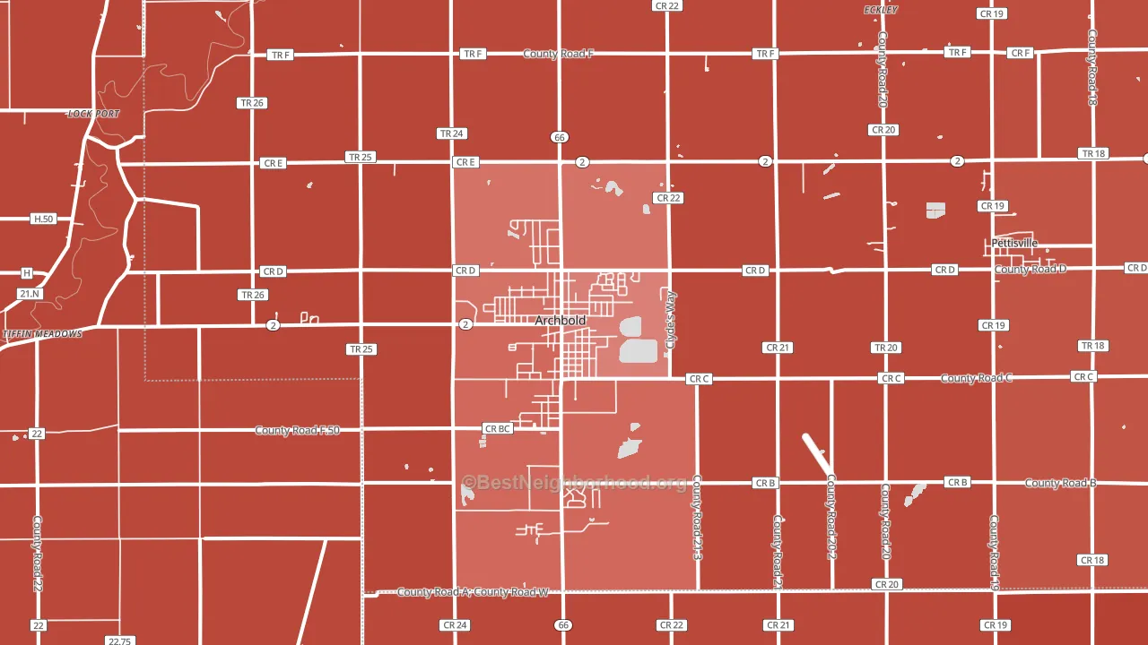 43502, OH block-group political-lean map