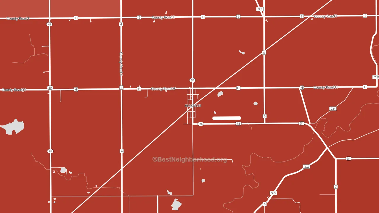 43505, OH block-group political-lean map