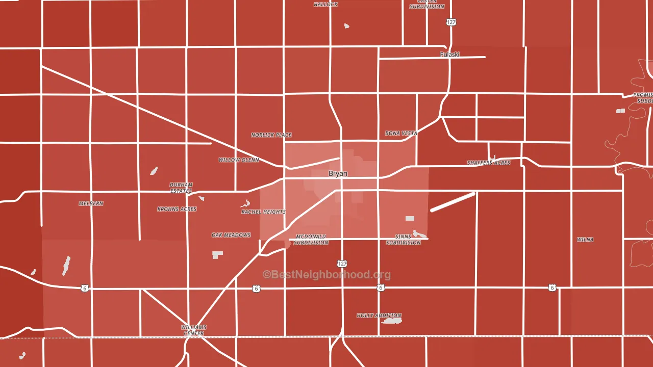 43506, OH block-group political-lean map
