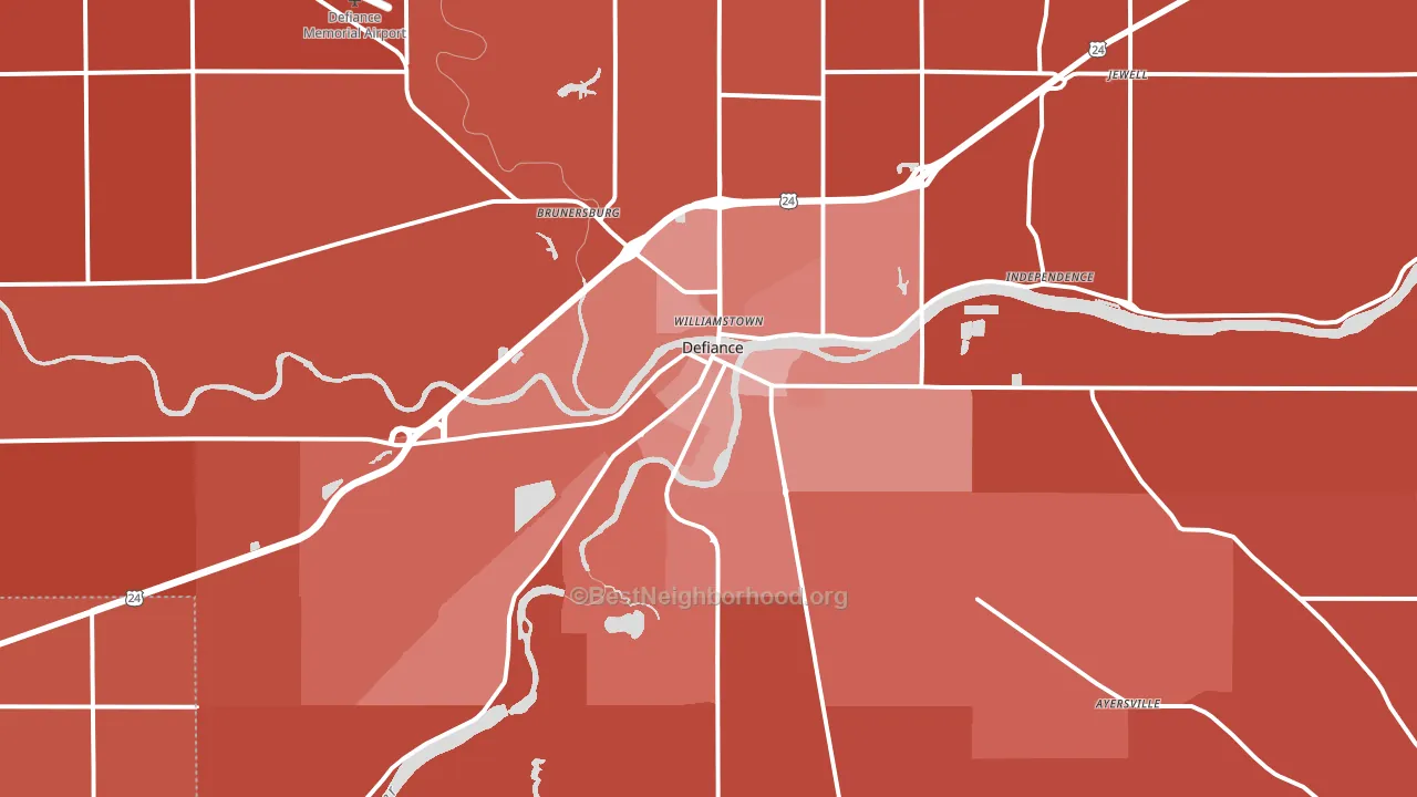 43512, OH block-group political-lean map